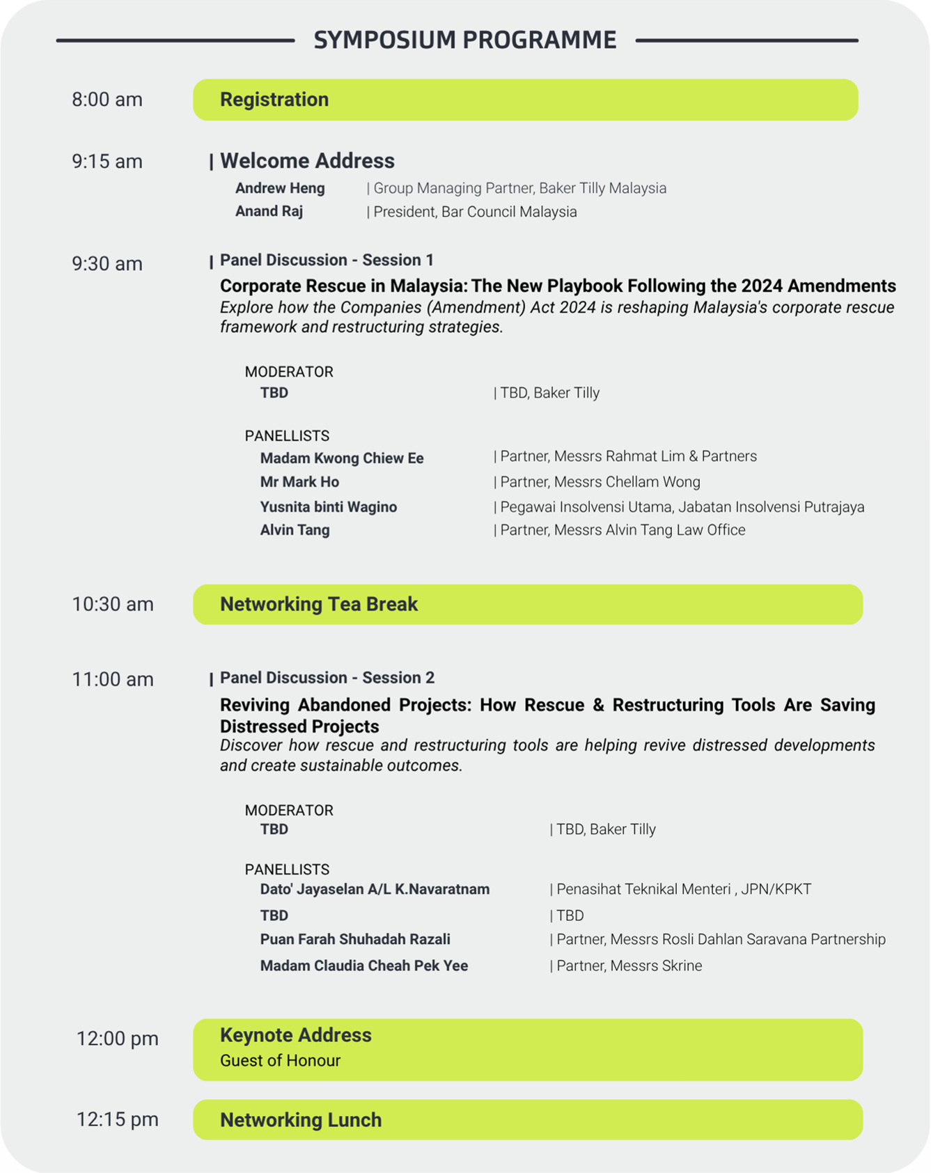 Tax & Budget Webinar programme