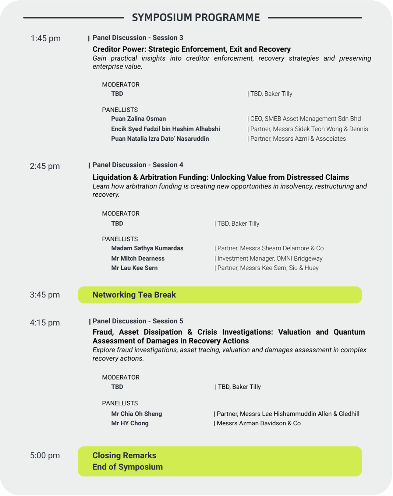 Tax & Budget Webinar programme